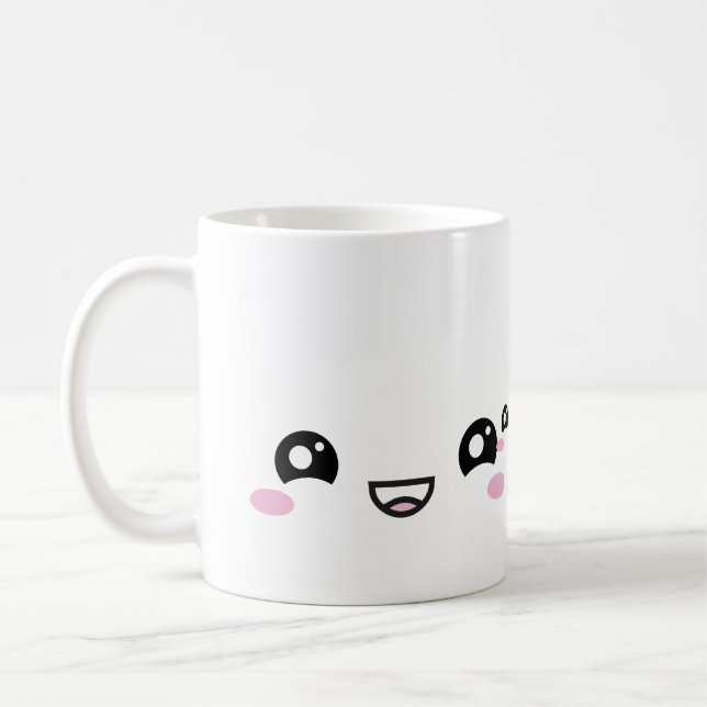Kawaii Anime Faces Mug – Cute & Expressive Charact (Left)