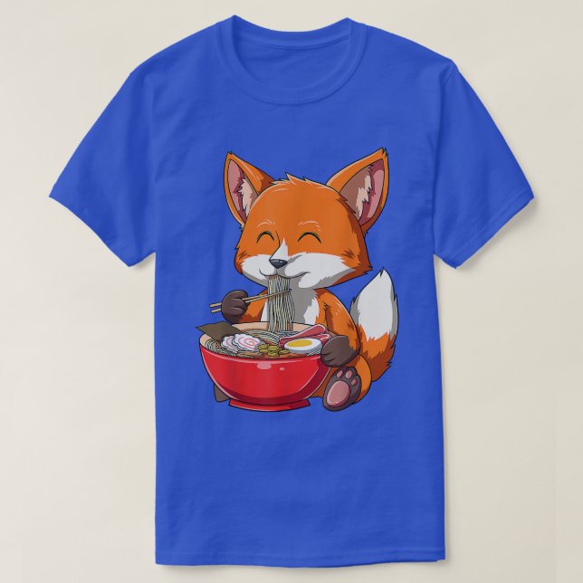 Kawaii Anime Fox Ramen Noodles Lover Kawaii Japane T-Shirt (Design Front)