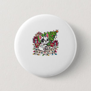 Kawaii Anime Frenchie Christmas Funny Dog  6 Cm Round Badge