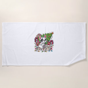 Kawaii Anime Frenchie Christmas Funny Dog  Beach Towel
