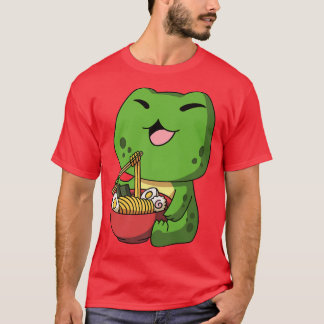 Kawaii Anime Frog Asian Noodles Japanese Ramen 569 T-Shirt