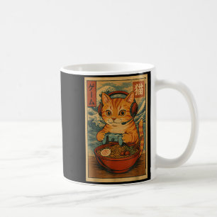 Kawaii Anime Gamer Cat Ramen Retro Japanese Gaming Coffee Mug