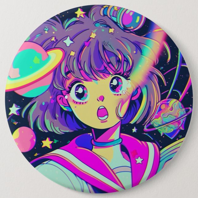 Kawaii Anime Girl Button (Front)