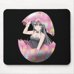 Kawaii Anime Girl Easter Bunny Egg Cute Waifu East Mouse Pad