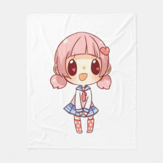 kawaii,anime,girl,just,who,loves,sketching, fleece blanket