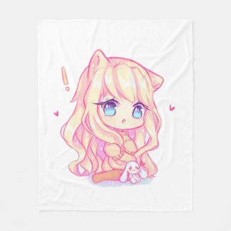 kawaii,anime,girl,just,who,loves,sketching, fleece blanket