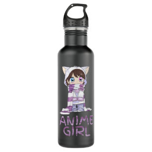 Kawaii Anime Girl Kawaii Clothes Cute Girl With Ki 710 Ml Water Bottle