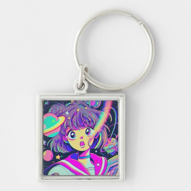 Kawaii Anime Girl Keychain (Front)