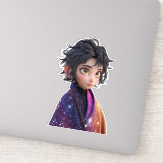 Kawaii Anime Girl Sticker | Cute Galaxy Aesthetic 