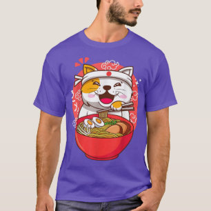 Kawaii Anime Japanese cat ramen  T-Shirt
