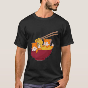 Kawaii Anime Japanese Ramen Noodles Furry Red Fox T-Shirt