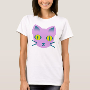 Kawaii Anime Kitty Cat Purple Blue Gold T-Shirt