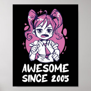 Kawaii Anime Merch th Birthday Girl  Years Old Bor Poster
