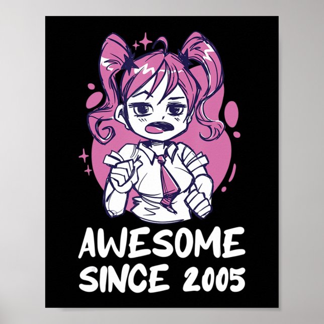 Kawaii Anime Merch th Birthday Girl  Years Old Bor Poster (Front)