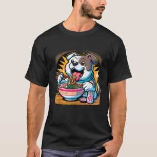 Kawaii Anime Pit Bull Dog Ramen T-Shirt