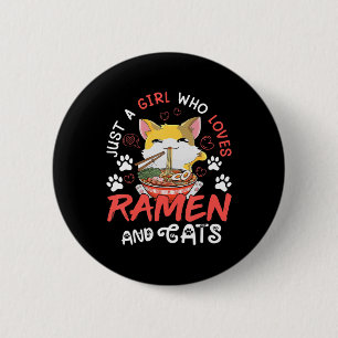 Kawaii Anime Ramen Cat Japanese Food Girls Officia 6 Cm Round Badge