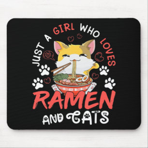Kawaii Anime Ramen Cat Japanese Food Girls Officia Mouse Pad