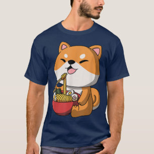 Kawaii Anime Shiba Inu Dog Asian Noodles Japanese  T-Shirt