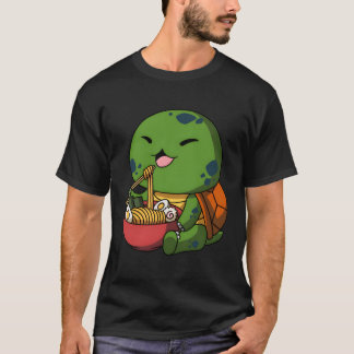 Kawaii Anime Turtle Asian Noodles Japanese Ra T-Shirt