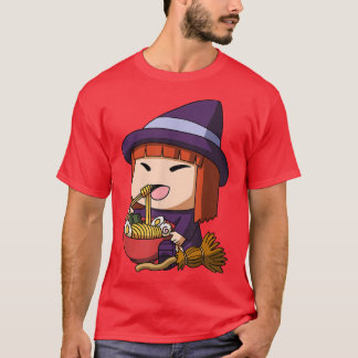 Kawaii Anime Witch Halloween Asian Noodles Japanes T-Shirt