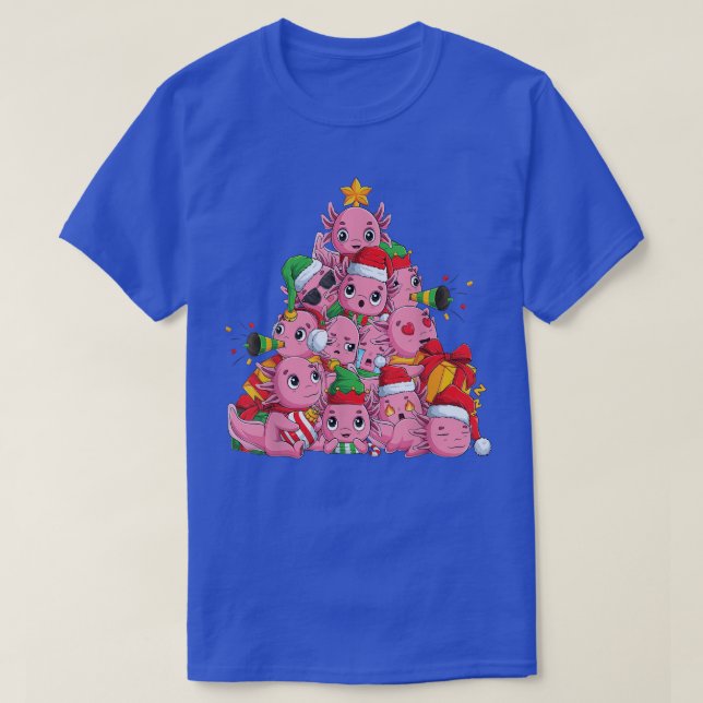 Kawaii Aolotl Christmas Tree Pajama Aolotl Tree Xm T-Shirt (Design Front)
