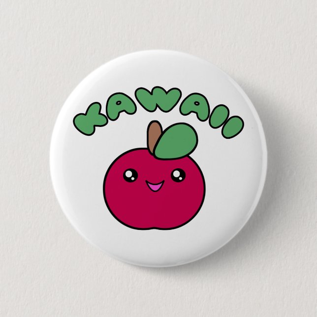 Kawaii Apple 6 Cm Round Badge (Front)