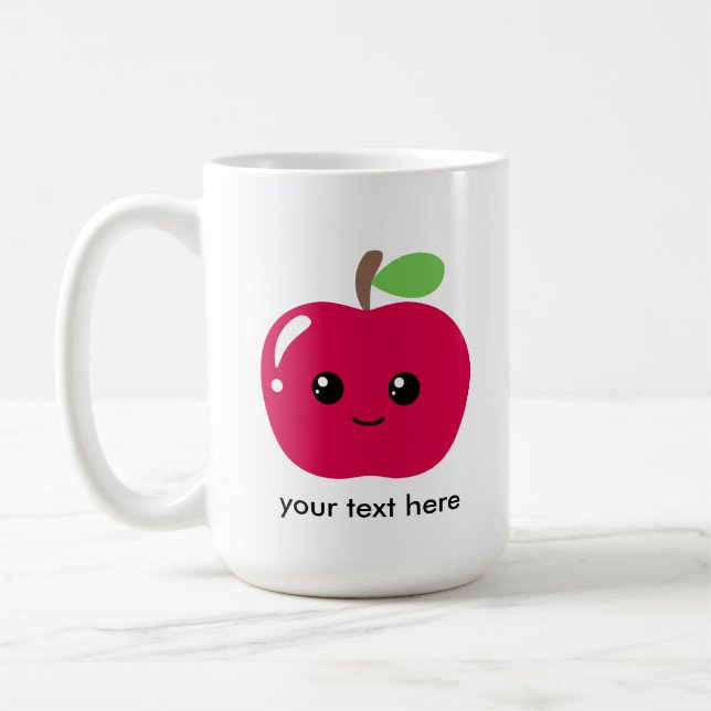 Kawaii Apple Coffee Mug (Left)
