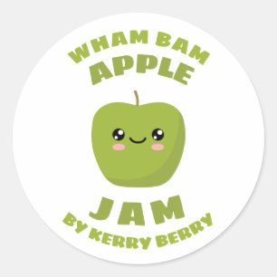Kawaii Apple Jam Classic Round Sticker