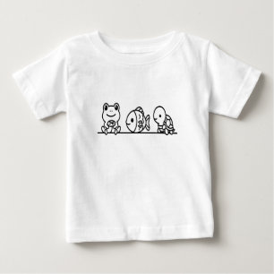 Kawaii Aquatic Animal Trio – Frog, Fish & Turtle Baby T-Shirt