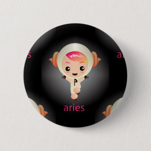 kawaii aries 6 cm round badge