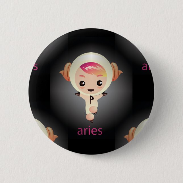 kawaii aries 6 cm round badge (Front)