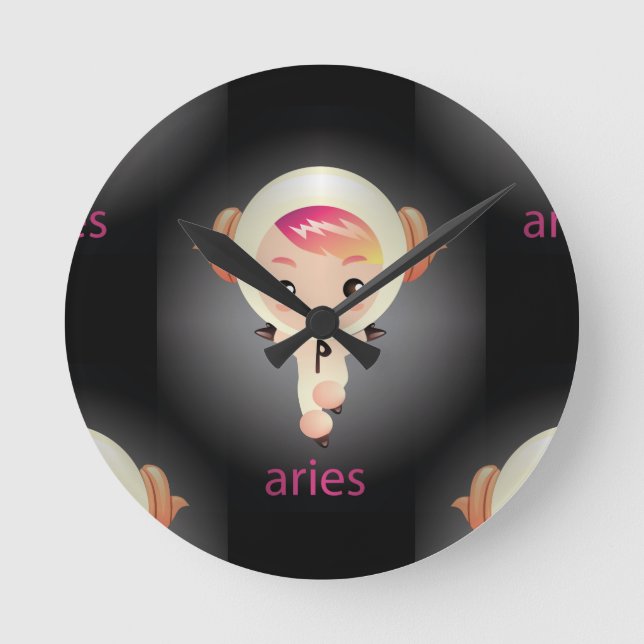 kawaii aries round clock (Front)