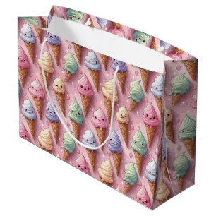 Kawaii Art Ice Cream Cones Large Gift Bag