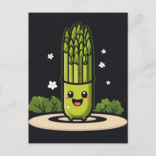 Kawaii Asparagus Postcard (Front)