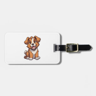 Kawaii Australian Shepherd Puppy Luggage Tag