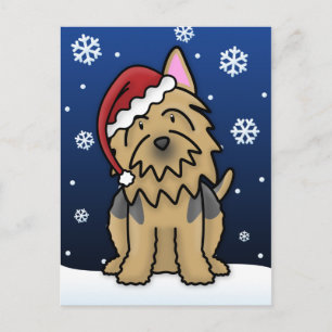 Kawaii Australian Terrier Christmas Postcard