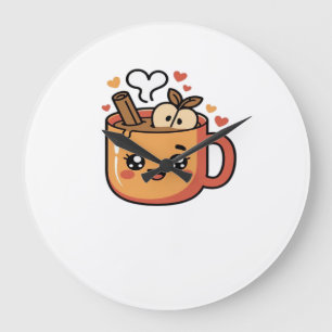 kawaii autumn tea Classic T-Shirt Large Clock