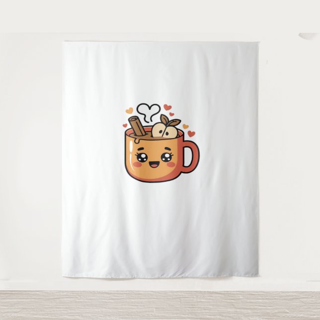 kawaii autumn tea Classic T-Shirt Tapestry (Front)