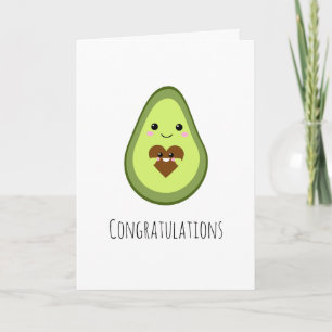 Kawaii Avocado Baby Shower Congratulations Cute Card