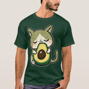 Kawaii Avocado Cat T-Shirt