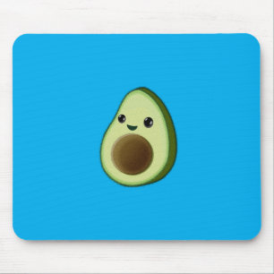 Kawaii Avocado Drawing Custom Blue Mouse Pad