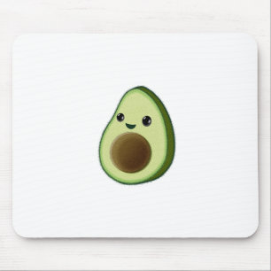 Kawaii Avocado Drawing Custom White Mouse Pad