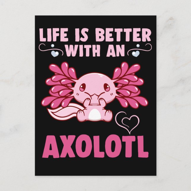 Kawaii Axolotl Amphibian Lover Postcard (Front)