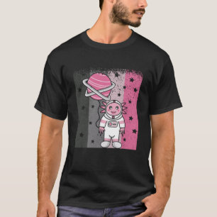 Kawaii Axolotl Astronaut Space Art T-Shirt