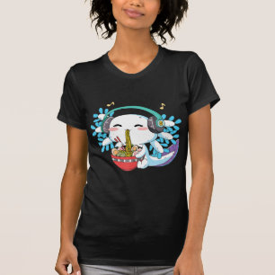 Kawaii Axolotl Eating Ramen Noodles Anime Kids Boy T-Shirt