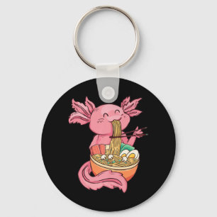 Kawaii Axolotl Eating Ramen Noodles Anime Kids Gir Key Ring