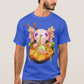 Kawaii Axolotl Eating Ramen Noodles Anime Kids Tee