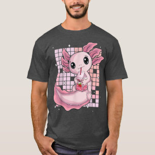 Kawaii Axolotl Japanese Strawberry Milk Shake anim T-Shirt