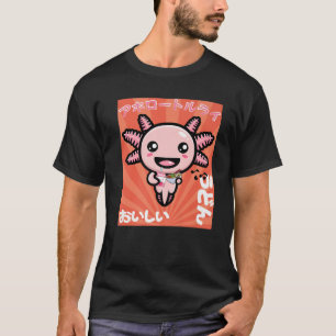 Kawaii Axolotl Life Ramen Strawberry Milk Shake Ja T-Shirt