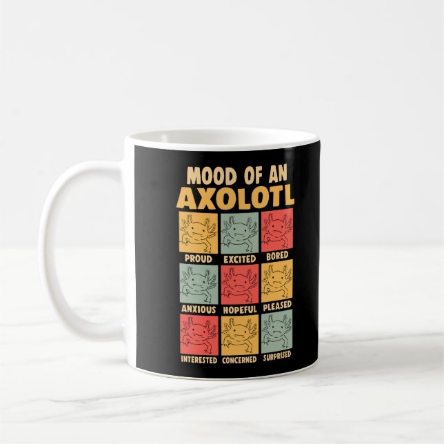 Kawaii Axolotl Mood Amphibian Joke Coffee Mug (Left)
